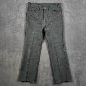 Vintage Levis 517 Dacron Polyester Dress Pants Mens 36x30 Gray Chino Made in USA